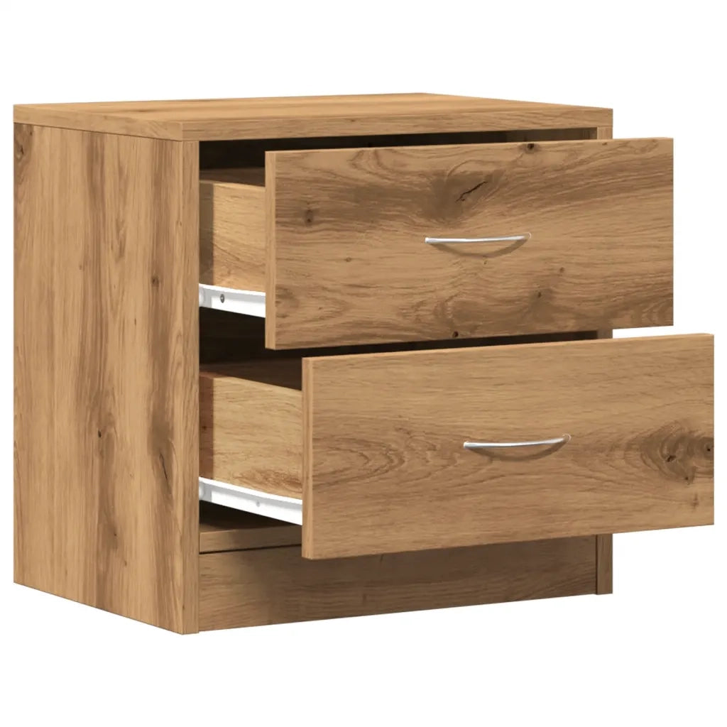 Comodini 2pz-Set di 2 Tavolino da notte Rovere Artigianale 40x30x40 cm in Truciolato 952430