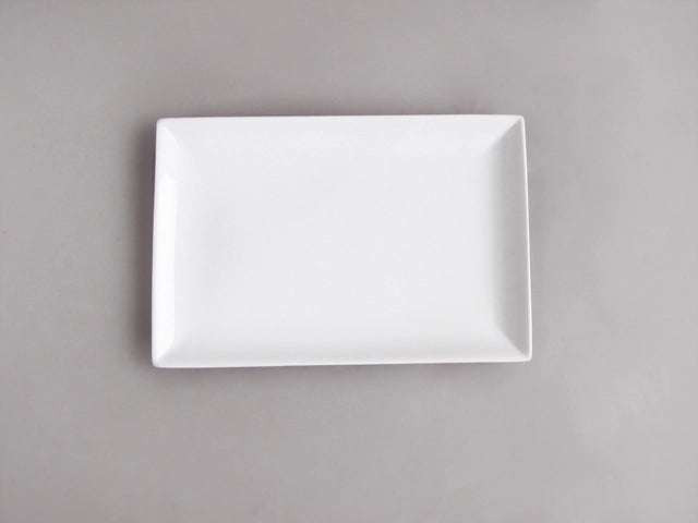 Piatto vassoio in porcellana rettangolare Bianco 25 x 17 cm