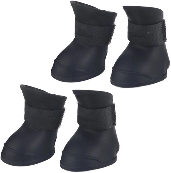 Calzature per cani impermeabili - Set di 4 calzature per cani - Calze per cani con suola antiscivolo - Protezioni per zampe in silicone - Progettazione duratura - Flessibilità e comfort - Stivali per cani
