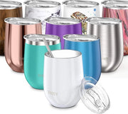 Vaso da vino isolato 12oz con coperchio e tappo in acciaio inox triplo isolato, capacità 12oz, materiale paretwit.