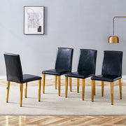 SEDIA DA PRANZO Set da 4 pezzi 90 cm Nero/Oro in PU e metallo