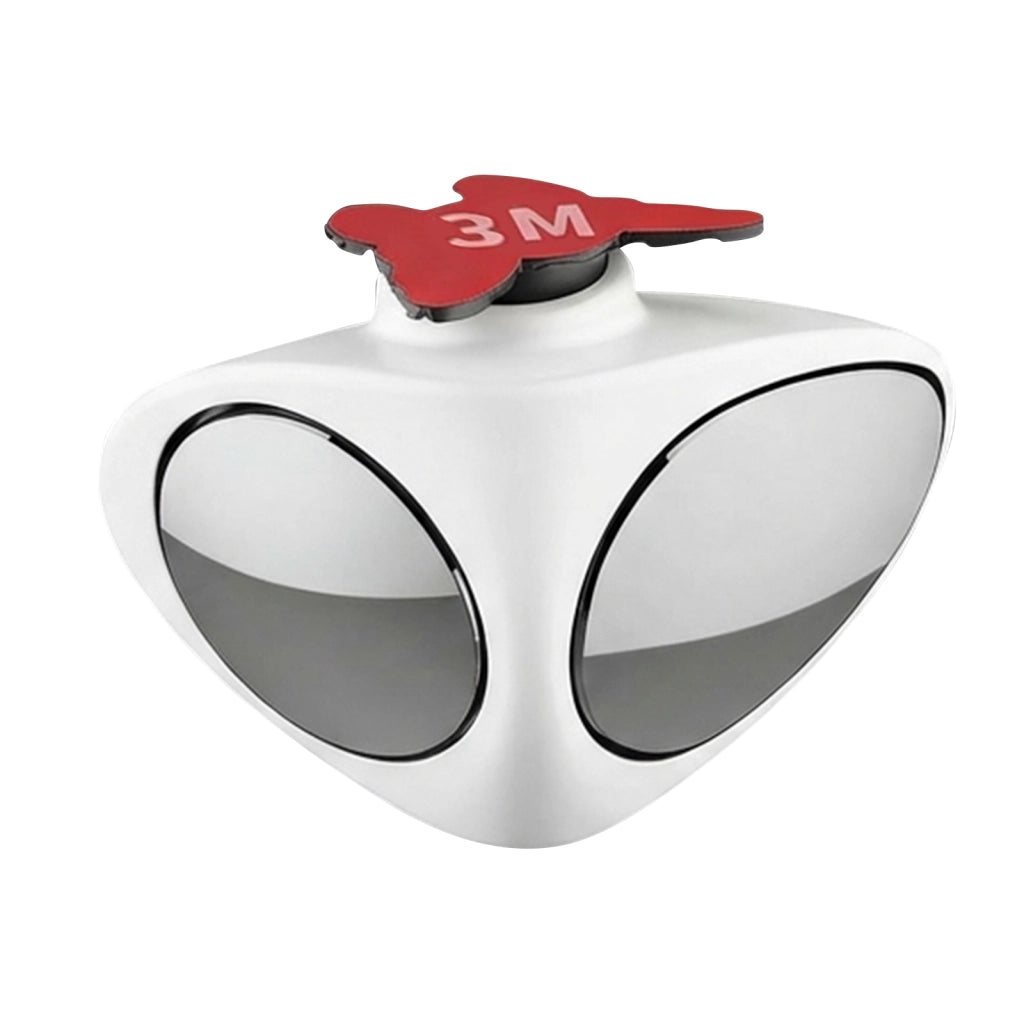 Specchio Auto Ausiliario Doppia Visione Destra Regolabile 360° Bianco / Grigio Avizar
