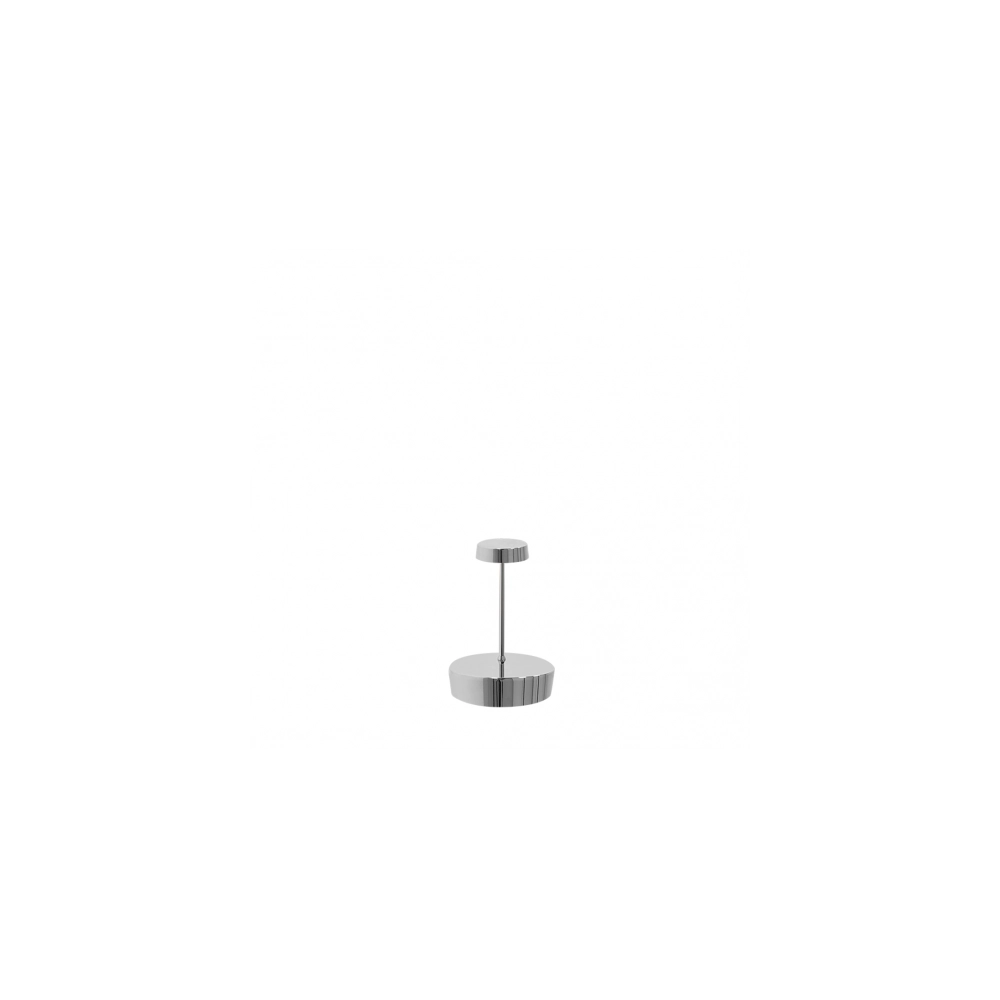 Lampada a led da tavolo Swap mini pro cromo lucido ricaricabile e dimmerabile