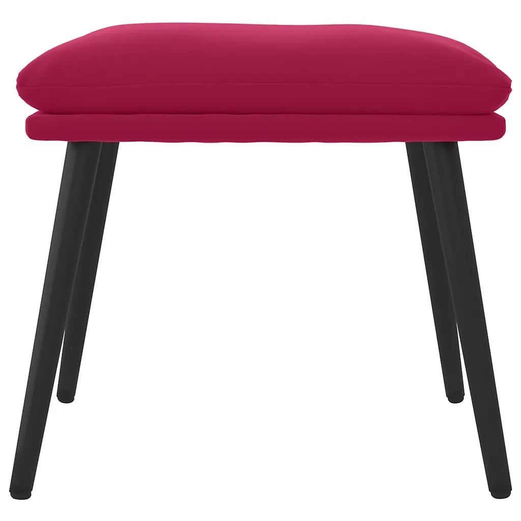Poggiapiedi Roso Vino 45x29,5x35 cm in Velluto 341509