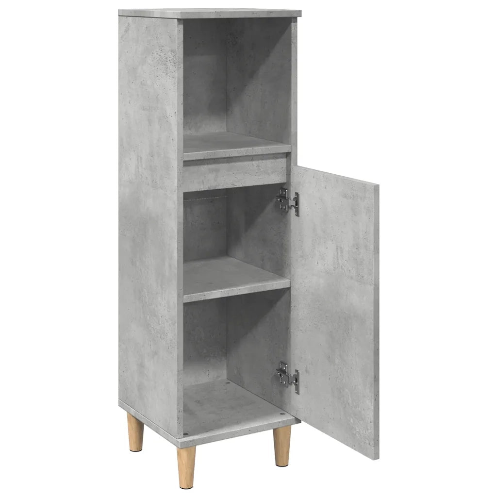 Armadietto da Bagno | Armadio da bagno Grigio Cemento 30x30x100 cm in Truciolato