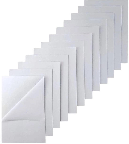 Vellini autoadesivi 11 pezzi 20 x 30 cm con superficie in velluto e retro autoadesivo per attività manuali - bianco