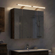 Mobiletto per specchio da bagno Rovere fumé 60 x 14,5 x 50 cm