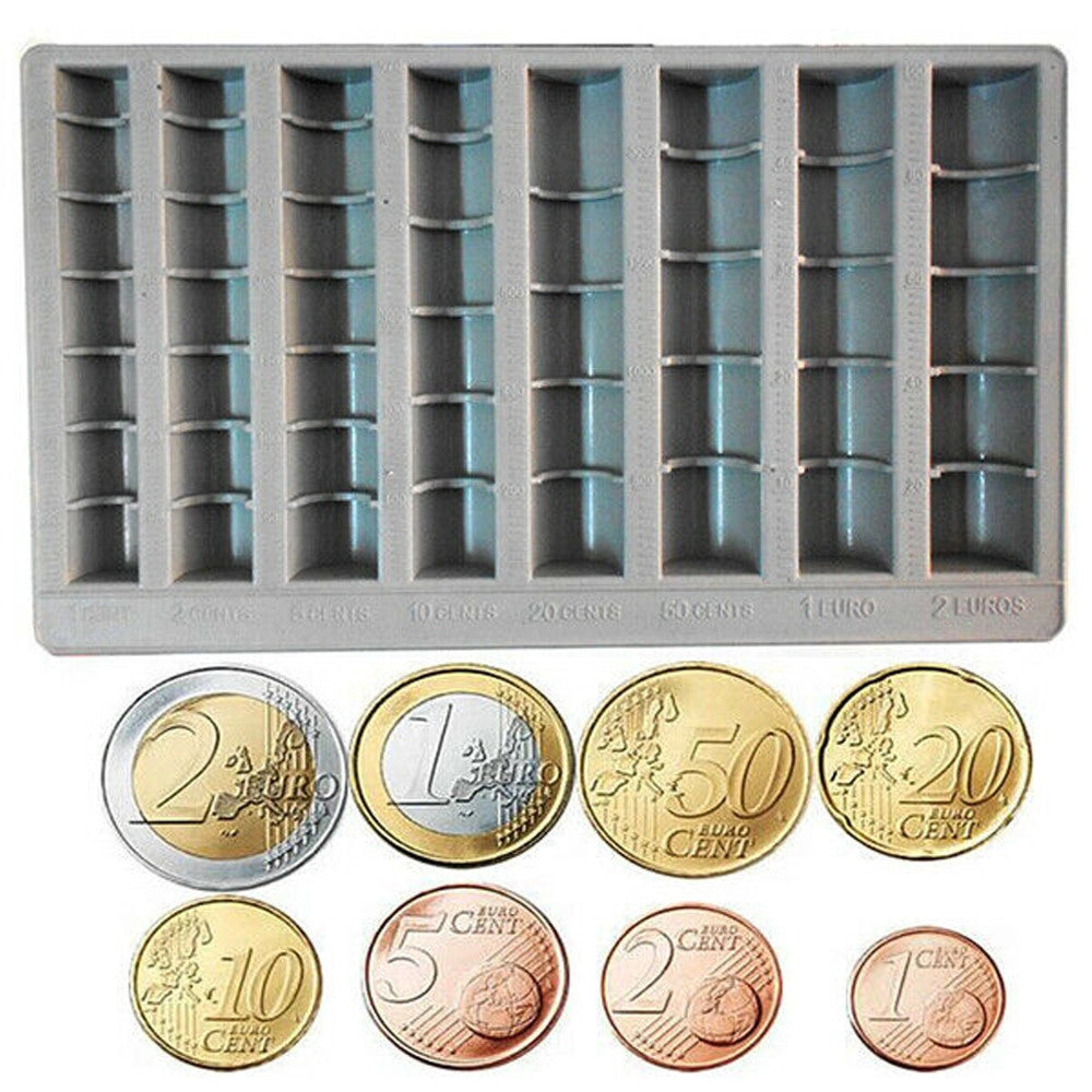 Trade Shop - Vassoio Porta Monete Divisore Classificatore Soldi In Plastica Con 8 Settori -
