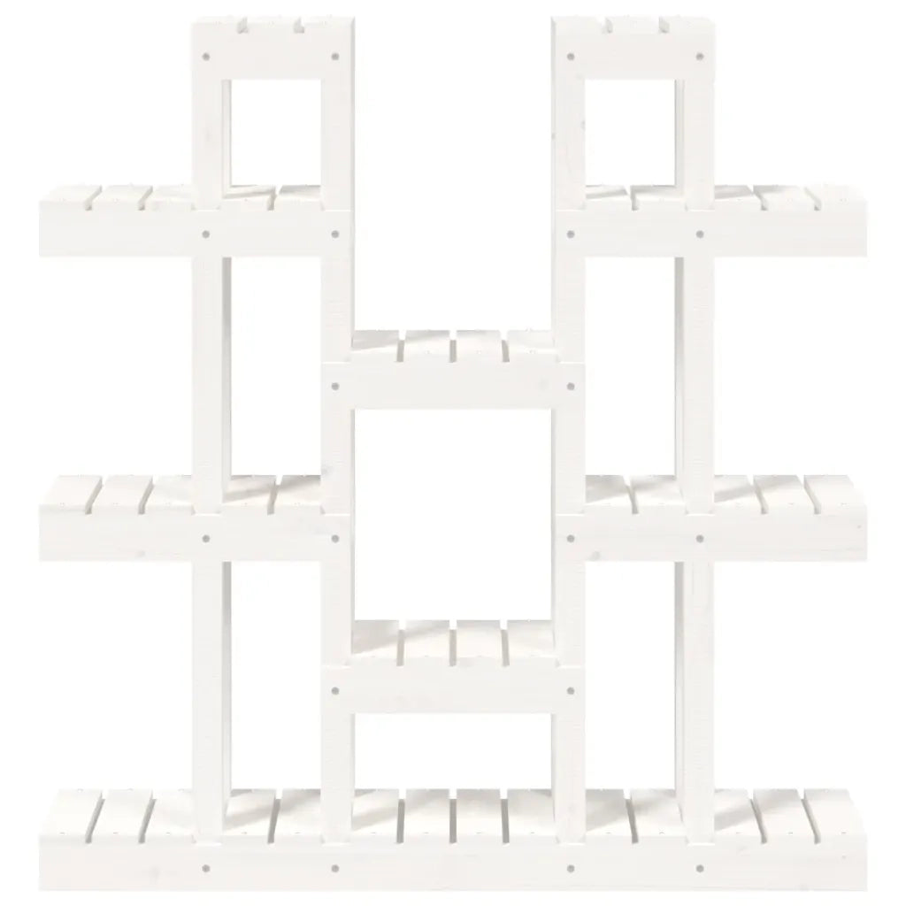 Supporto Piante Bianco 104,5x25x109,5 cm Legno Massello di Pino cod mxl 74437