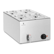 Scaldavivande/bagnomaria professionale 600 watt 4 x GN 1/4 rubinetto di scarico 14_0004220