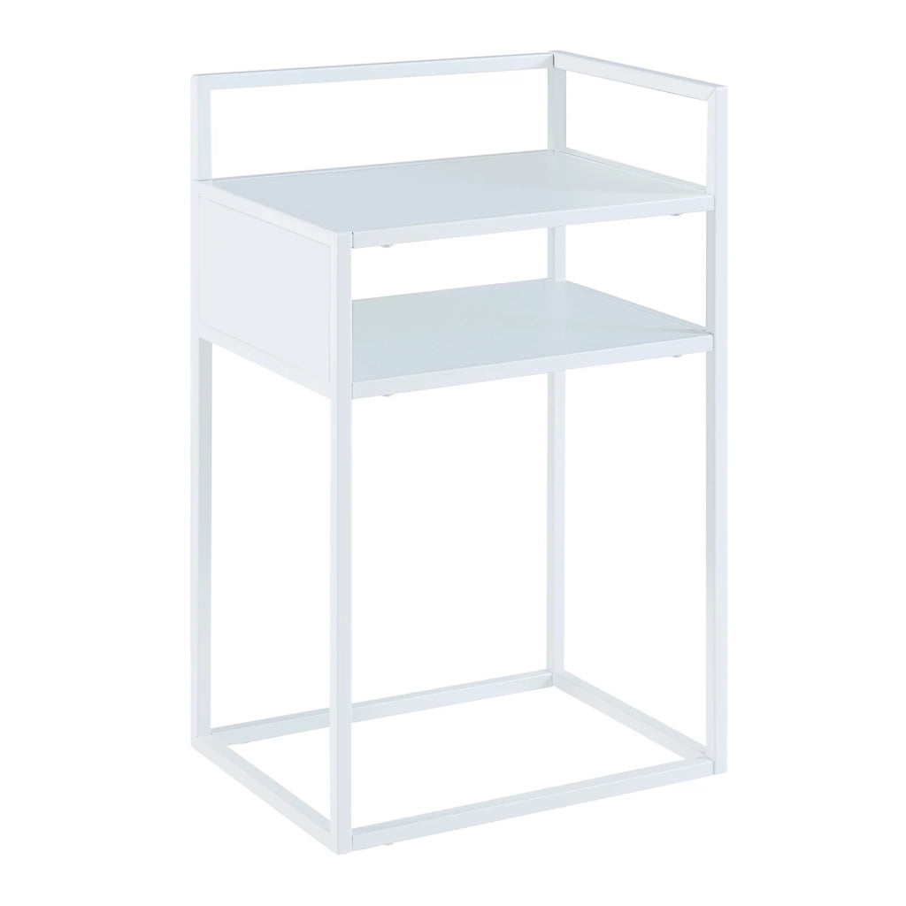 Tavolino laterale acciaio 65 x 40 x 30 cm bianco opaco 03_0010948