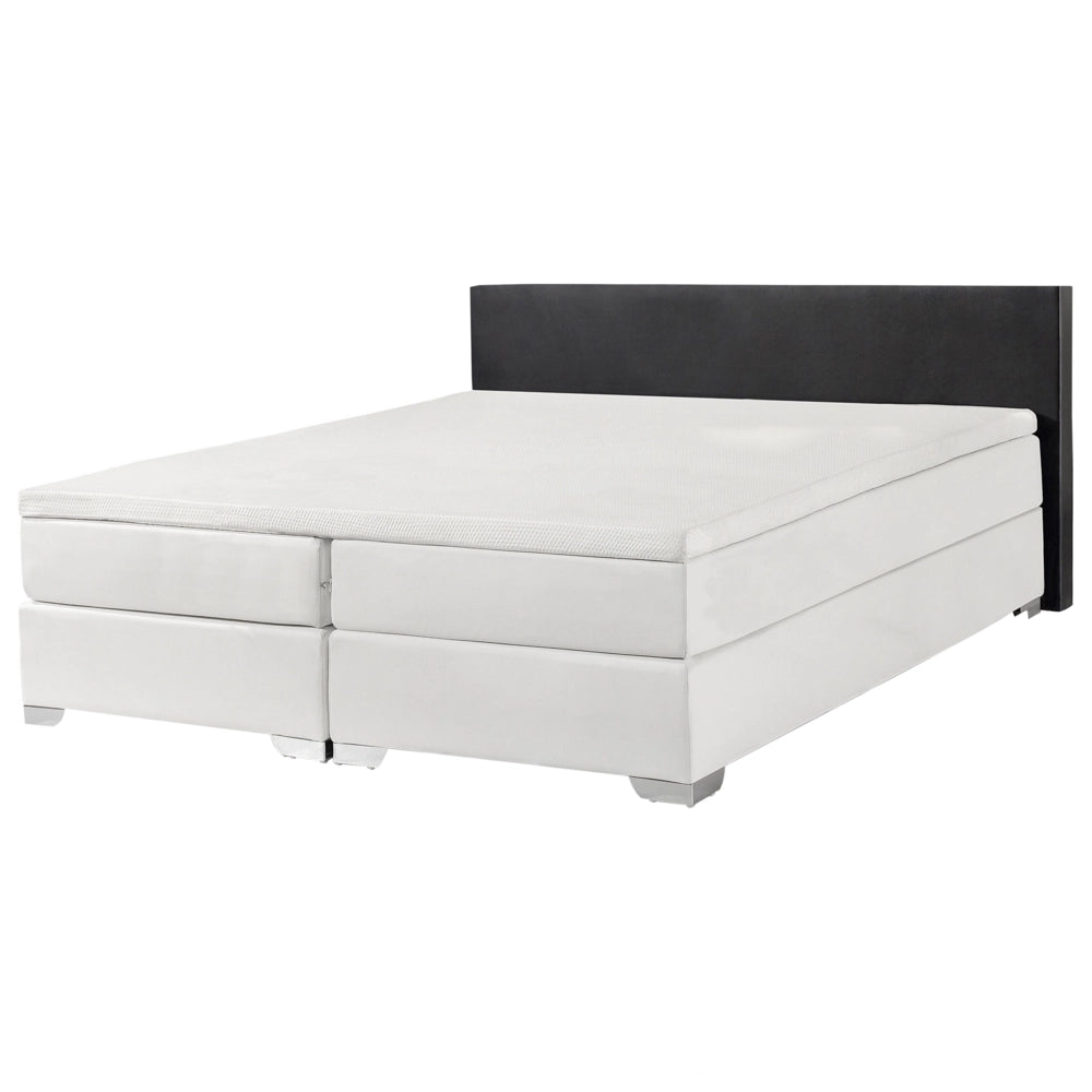 Letto continentale 160 x 200 cm Nero con materasso a molle insacchettate bianco moderno