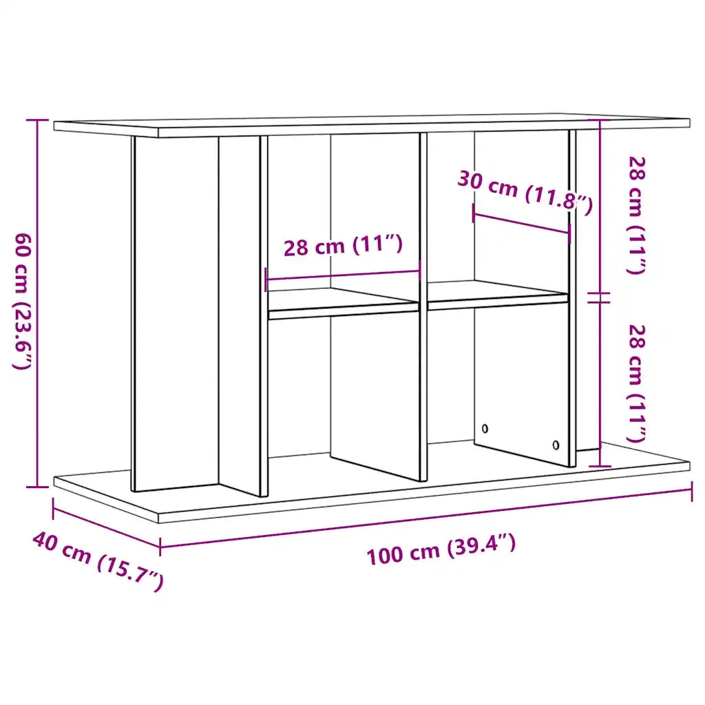 Supporto Acquario 100x40x60cm in Legno Multistrato Legno Antico