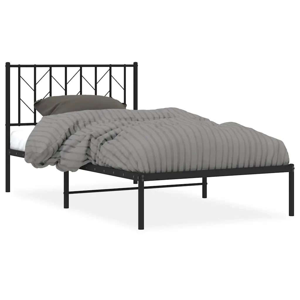 Giroletto con Testiera Metallo Nero 100x200 cmcod mxl 85638