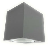 Trade Shop - Applique A Parete Quadrato Lampada Muro Moderna Esterno Attacco Gu10 Ip65 Es54 - Grigio