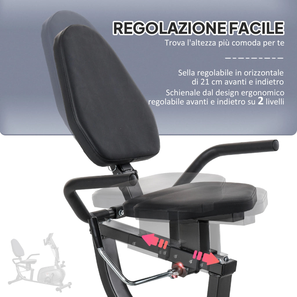 Bicicletta Ellittica ¨C zephmum ¨C Display LCD, 8 Livelli, Sedile Regolabile