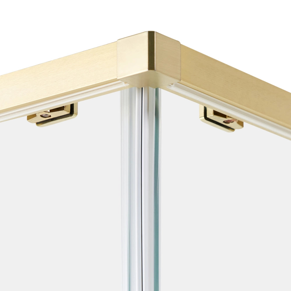 Box Doccia Vetro Temperato Argento Cornice Alluminio Doppia Porta 80x80x185cm