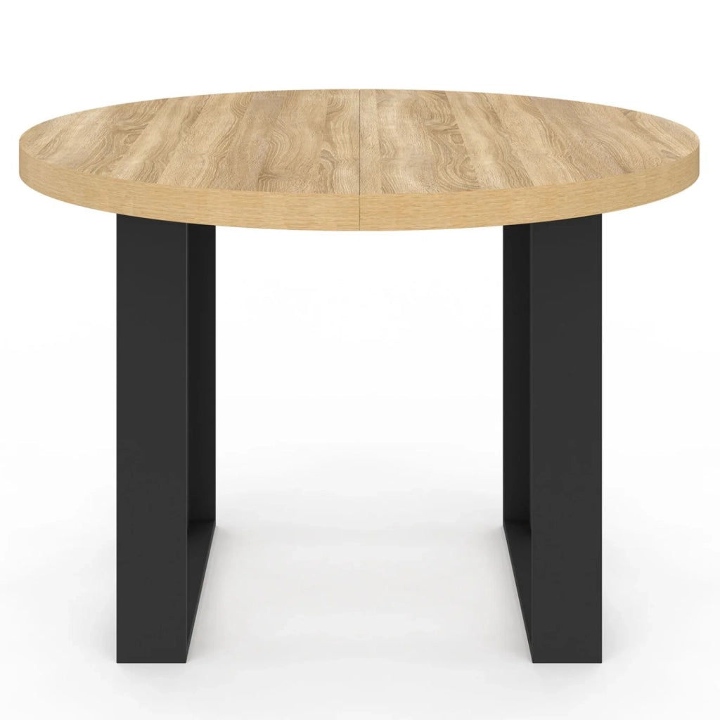 IDMarket - Tavolo da pranzo rotondo allungabile PHOENIX a 4 posti in legno e nero 110 cm
