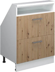 Mobile sottotetto Rion, Rovere artigianale/bianco, con 2 cassetti