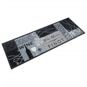 Elegante tappetino da cucina lavabile e antiscivolo 180 x 60 cm in velluto grigio 02_0056439