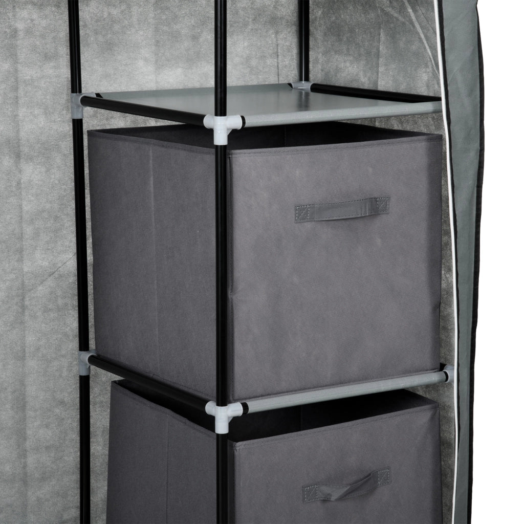 Armadio pieghevole con appendiabiti e ripiani ¨C Zephmum ¨C Grigio 102x42.5x162.5 cm
