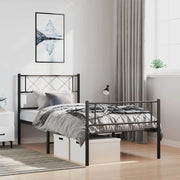 Giroletto con Testiera e Pediera Metallo Nero 100x190 cmcod mxl 130485