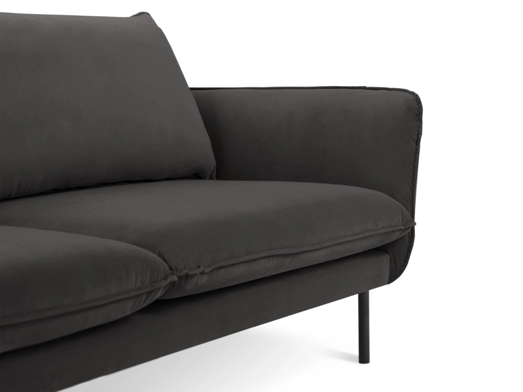 Cosmopolitan Design - Divano "Vienna" 4 posti in velluto grigio scuro 