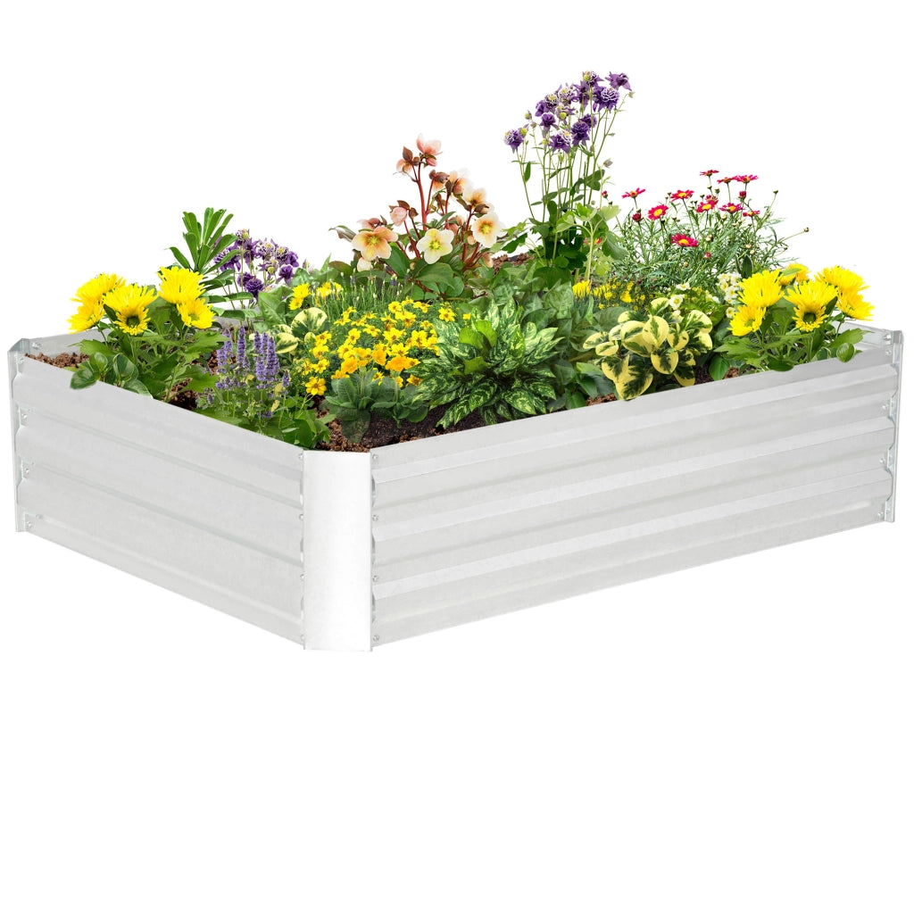 Letto da giardino rialzato in acciaio ¨C zephmum ¨C 120x90x30 cm argento
