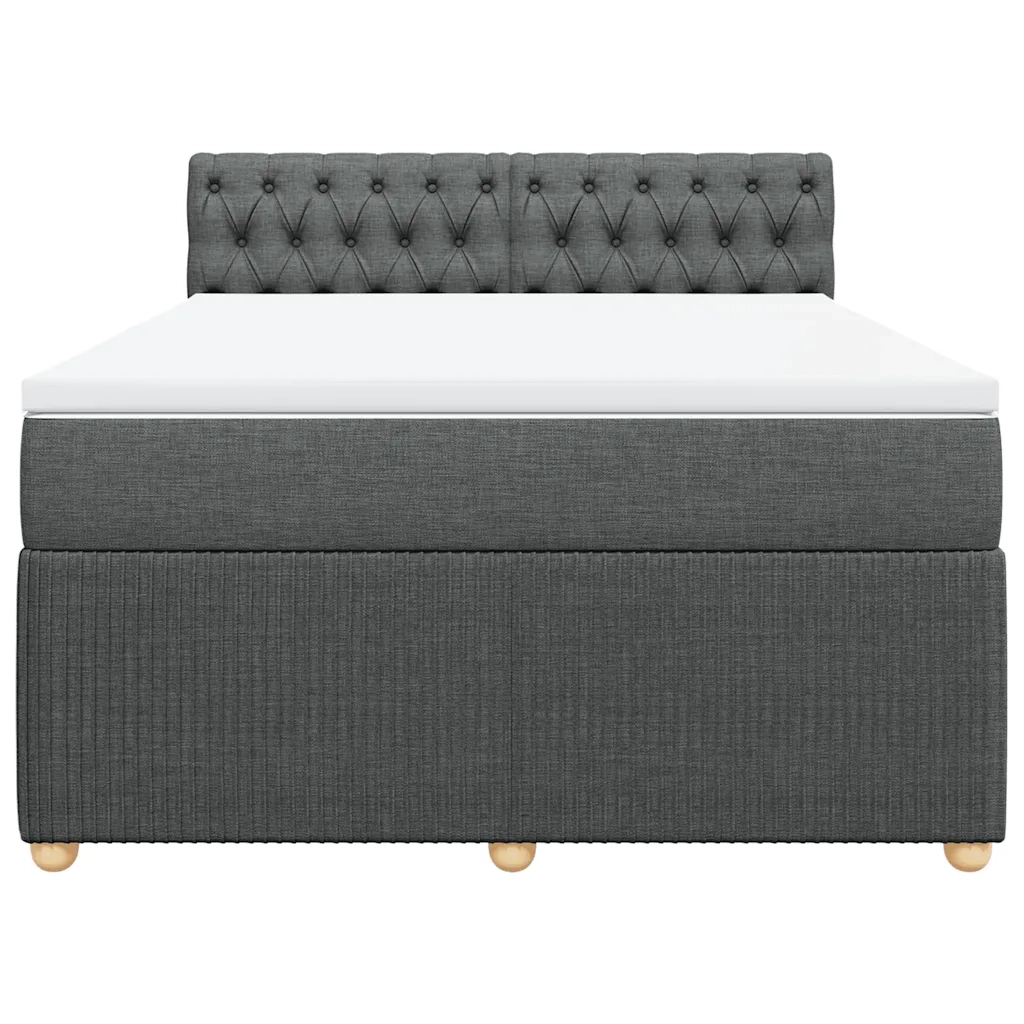 Giroletto a Molle con Materasso Grigio Scuro 140x200cm Tessuto