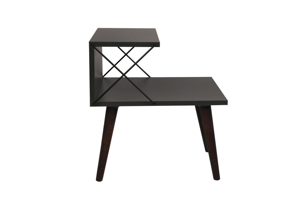 Comodino in legno "Cross" 50 x 40 x 55 cm - Antracite