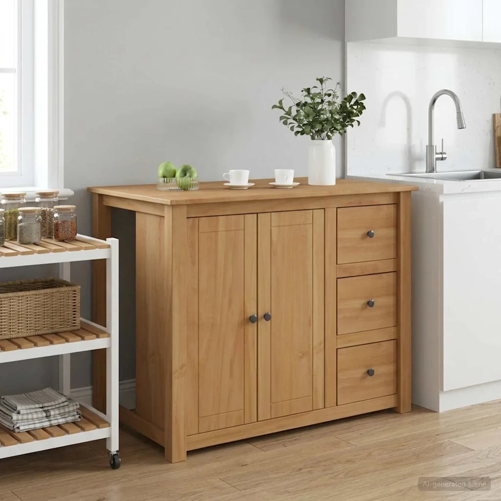 Carrello da Cucina PANAMA 2 pcs Cera di Miele 112 x 77 x 90 cm 3425388