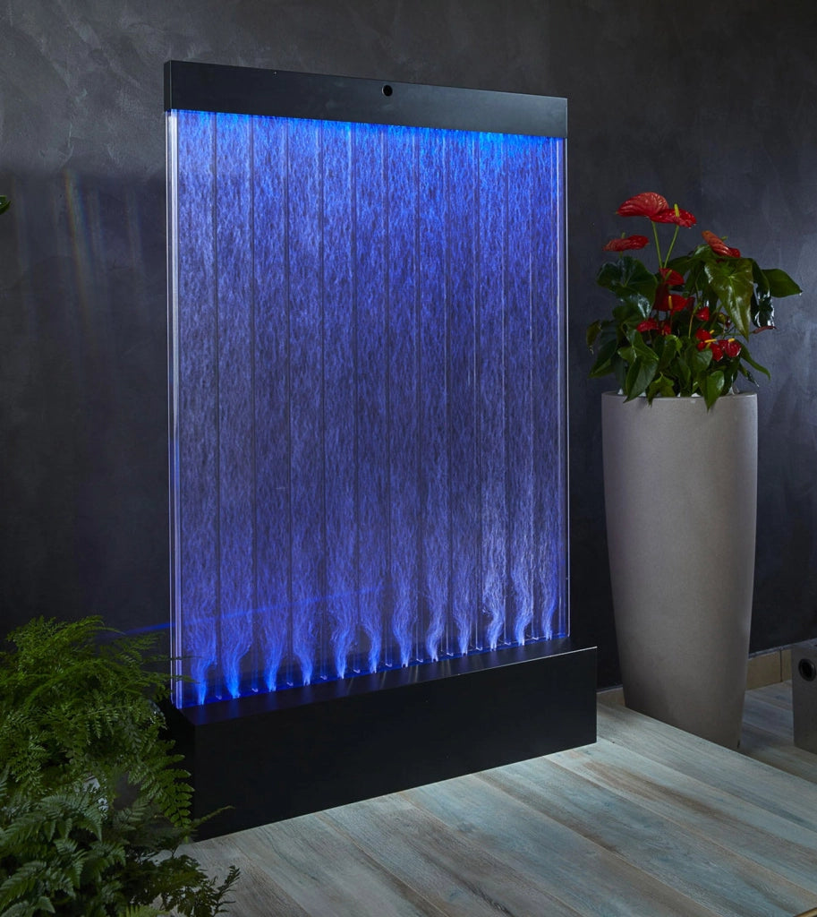 Muro d’Acqua con Bolle Verticali 100x160 cm in Plexiglas con LED Perlage Corallo Medio