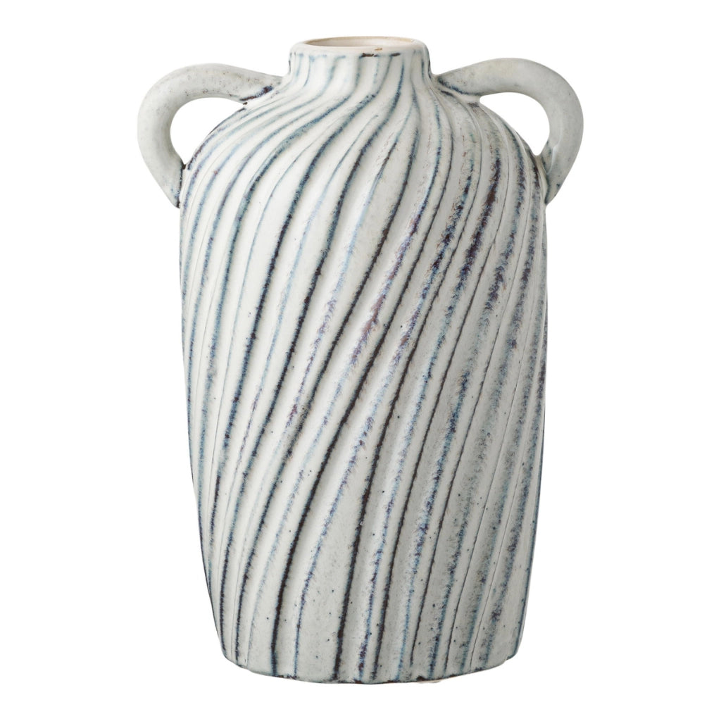 Vaso Decorativo HN8, Grigio, Ceramica, 14x15,5x22 cm