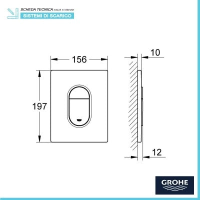 Piastra di azionamento Grohe Arena bianca per cassetta di scarico wc