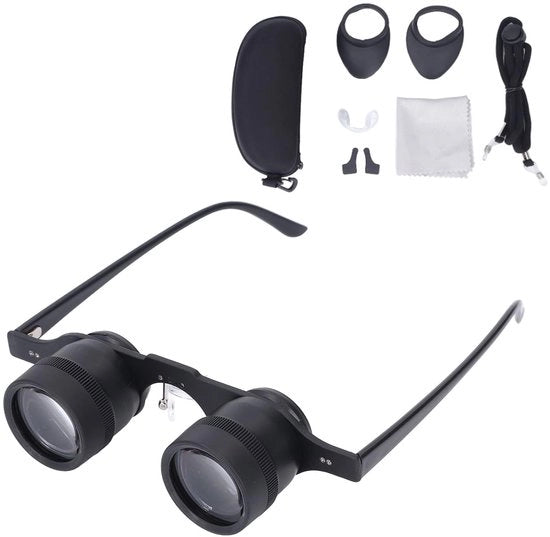 Binocolo da vista 10x Zoom - Occhiali Telescopici a Mano Libera - Distacco Pupillare Regolabile - Ideale per Sport/Concerti - Progettazione Sostenibile - Eccellente Qualità