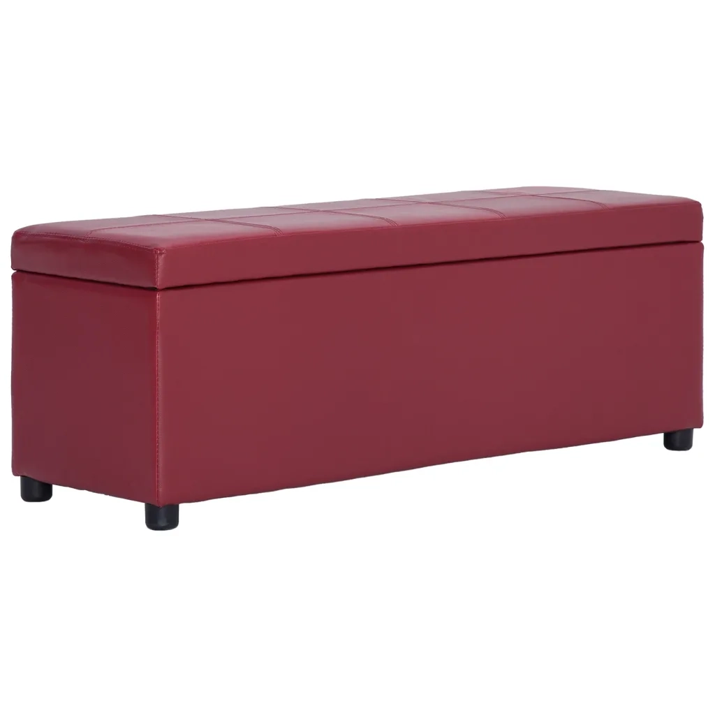 Panca con Vano Portaoggetti 116 cm Rosso Vino in Similpelle 281313