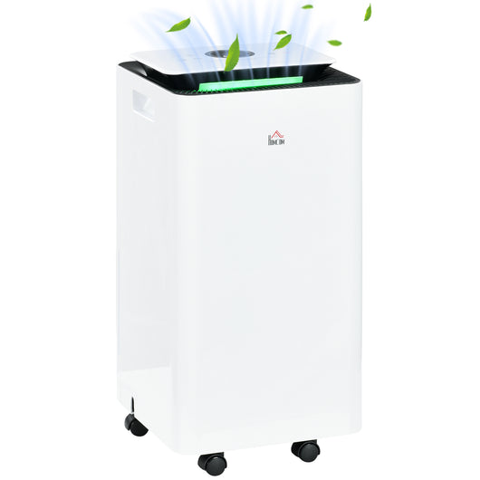 Easycomfort Deumidificatore da 12L in ABS con 5 Modalità, 2 Velocità e Timer da 24h, 25x25x50.5 cm, Bianco e Nero