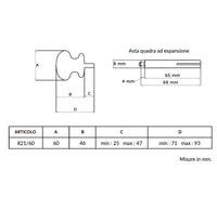 Maniglia su rosetta tonda SAGUATTI  821/60KQ in alluminio bianco lucido