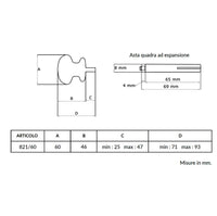 Maniglia su rosetta tonda SAGUATTI  821/60QQ in alluminio nero lucido