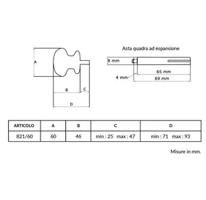 Maniglia su rosetta tonda SAGUATTI  821/60SAQ in alluminio verde opaco