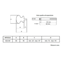Maniglia su rosetta tonda SAGUATTI  821/60UQ in alluminio marrone lucido