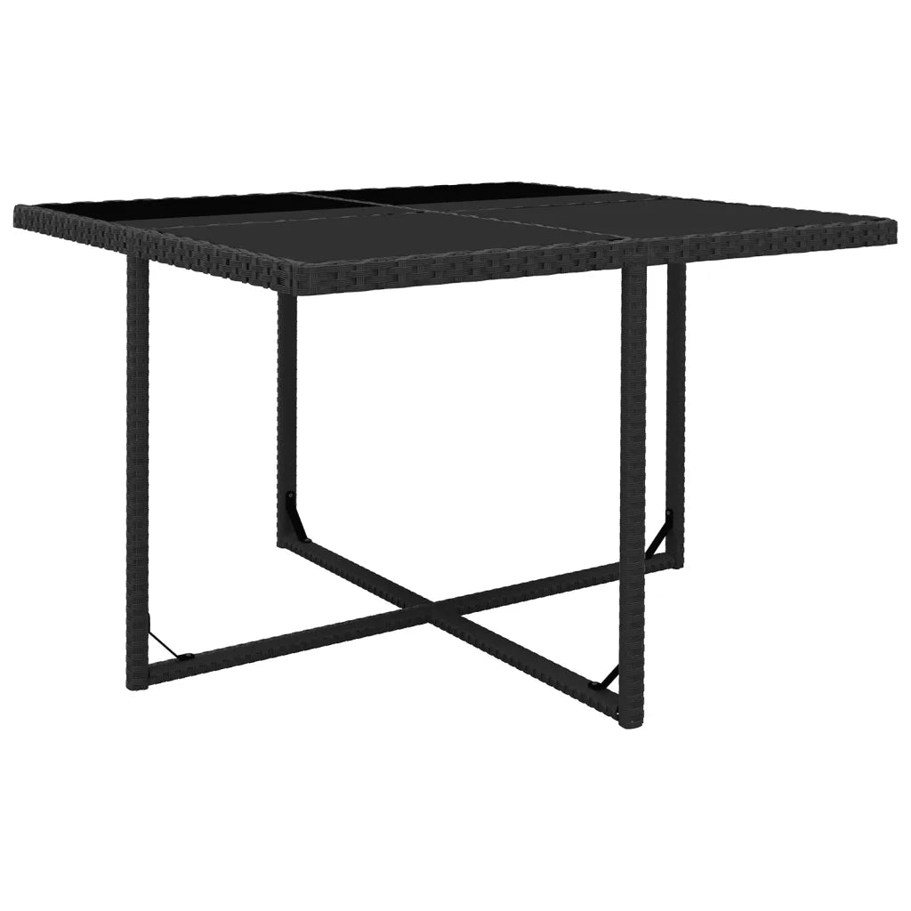 Set da Pranzo da Giardino 9 pz con Cuscini in Polyrattan Nero 46376