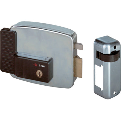 Serratura metallo applicare elettr 11921 int cisa zincata c.tondo fisso+scr e.mm 80 dx Cisa 