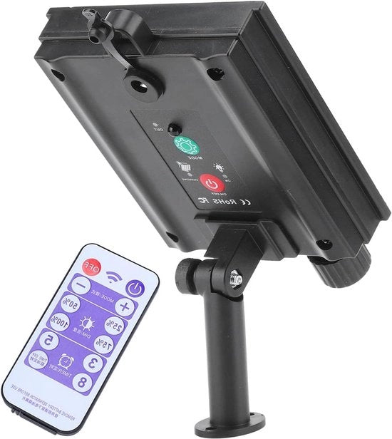 Alimentatore Solare con Luce LED, Regolabile e Resistente all'Acqua, con Pulsante Remoto, per Esterni
