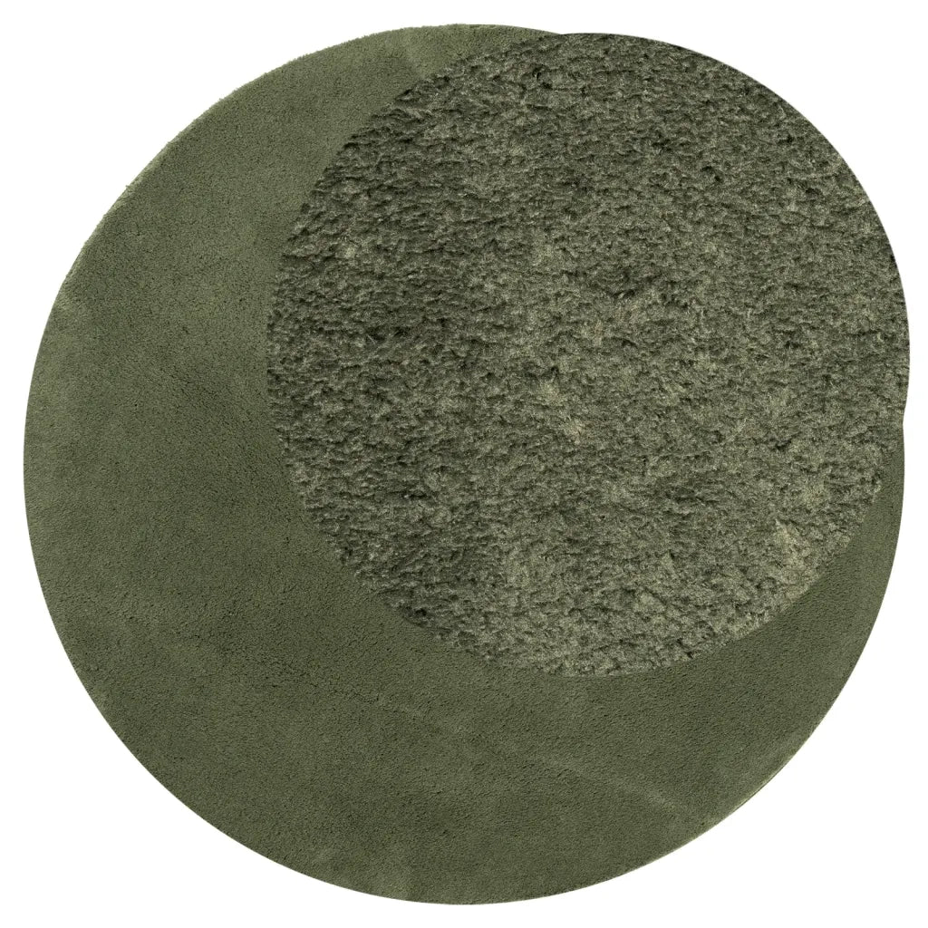Tappeto Pelo Corto HUARTE Morbido Lavabile Verde Bosco Ø 100 cm 375104