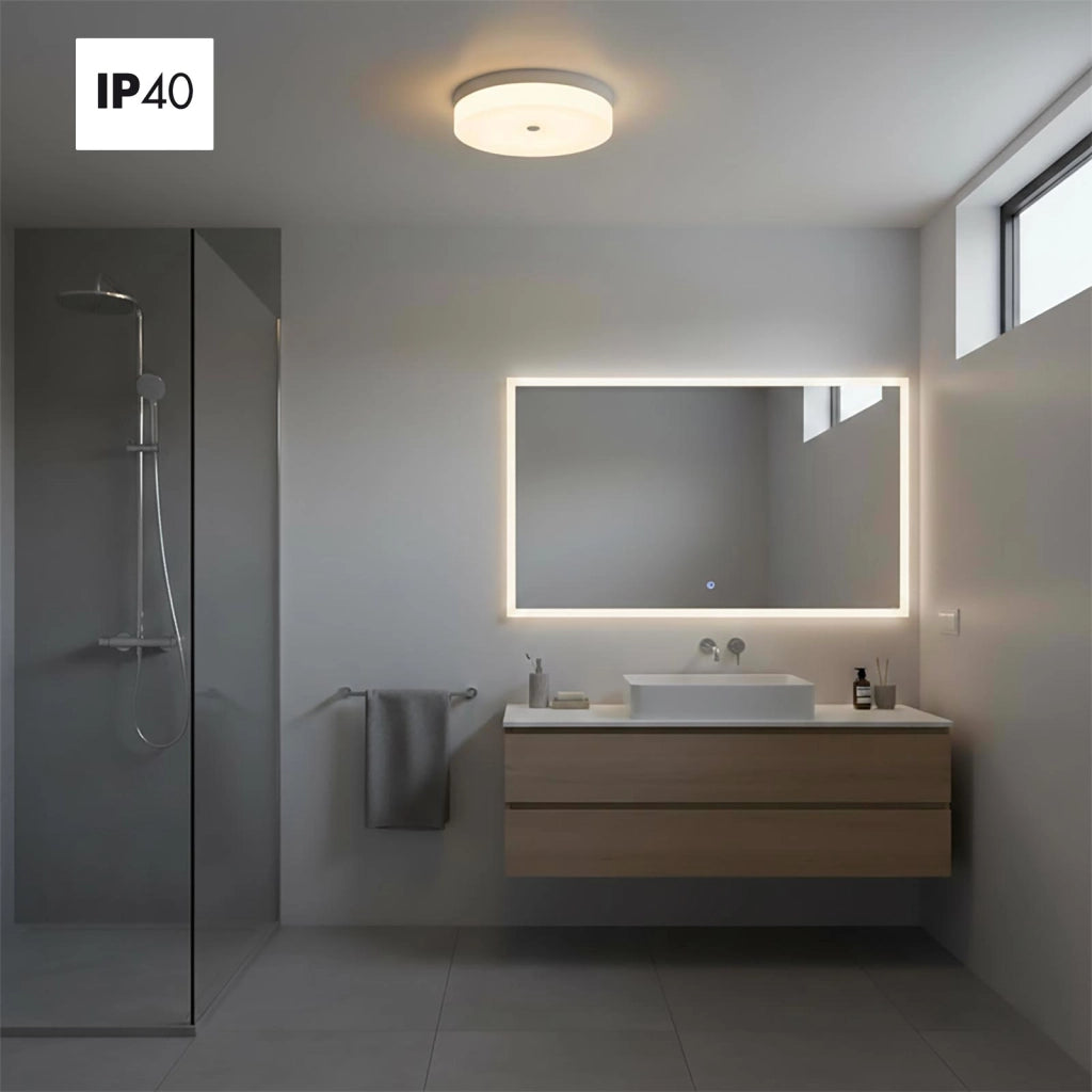 Plafoniera Tonda LED 18W CCT 3 Temperature IP40 Lampada Bianca Circolare Moderna Luce Soffitto Parete Bagno Ufficio 23cm
