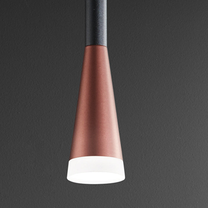 Lampadario Minimal Cone Metallo Oro Acrilico Nero 9 Luci Led 7W 3000K