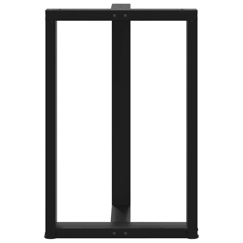 Set di 2 gambe per tavolo da bar a forma di T con piedini regolabili 60 x 35 x 90 cm acciaio nero 02_0057345
