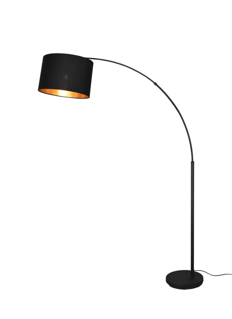Lampada da terra ad arco Bolivia nero/oro E27 RL 171cm