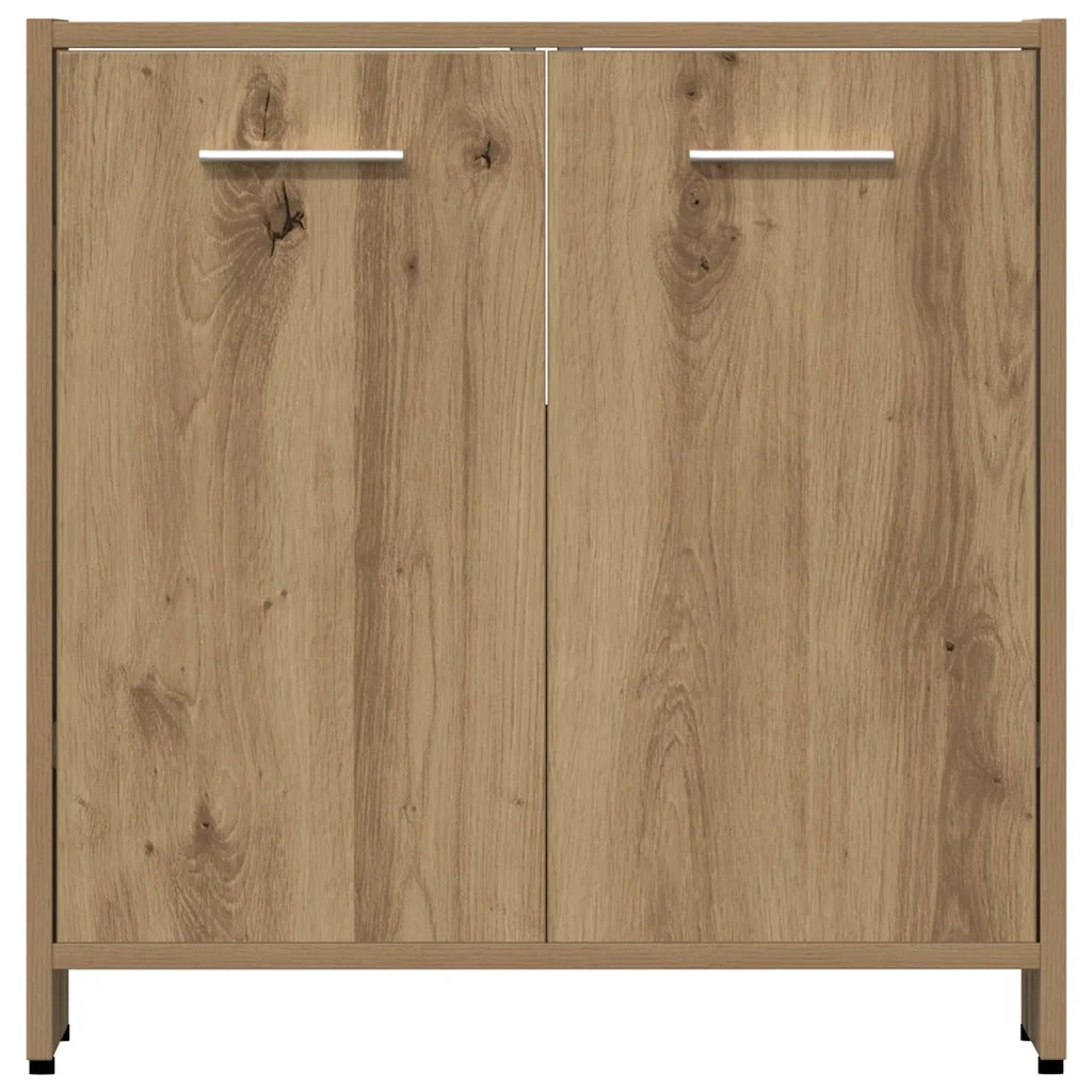 Set Mobili da Bagno 4 pz Rovere Artigianale Legno Multistrato